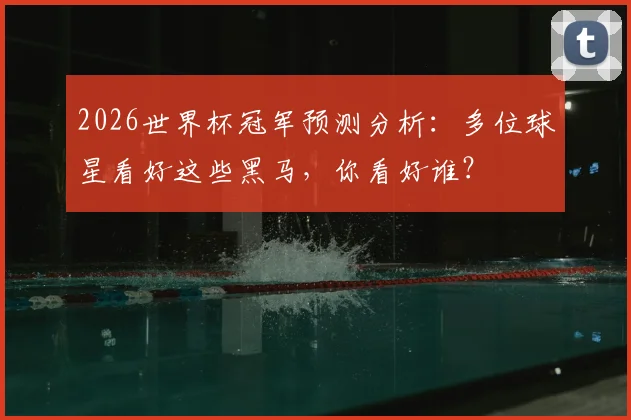 2026世界杯冠军预测分析：多位球星看好这些黑马，你看好谁？